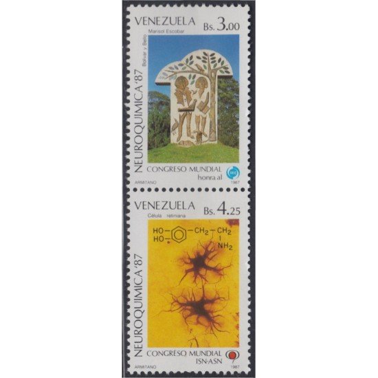Venezuela 1290/91 1987 Congreso Mundial de Neuroquímica 87 MNH Venezuela 1290/91 1987 Congreso Mundial de Neuroquímica 87 MNH