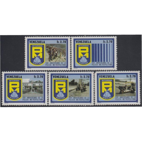 Venezuela 1271/75 1986 XXVII Aniversario de la policía metropolitana MNH Venezuela 1271/75 1986 XXVII Aniversario de la policía metropolitana MNH