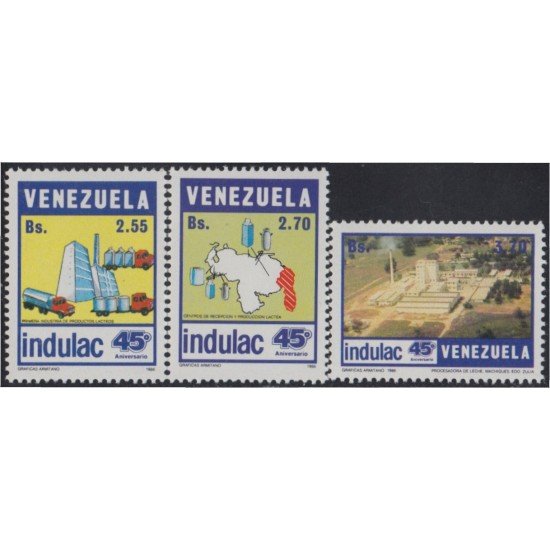 Venezuela 1217/19 1986 Centros de recepción y producción láctea MNH Venezuela 1217/19 1986 Centros de recepción y producción láctea MNH