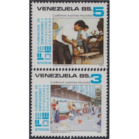 Venezuela 1214/15 1986 Fundación de edificaciones y dotaciones educativas MNH Venezuela 1214/15 1986 Fundación de edificaciones y dotaciones educativas MNH