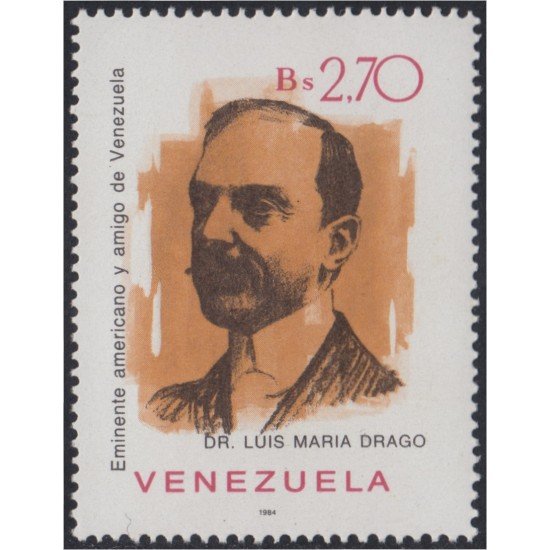 Venezuela 1187 1985 Dr. Luis María Drago MNH Venezuela 1187 1985 Dr. Luis María Drago MNH