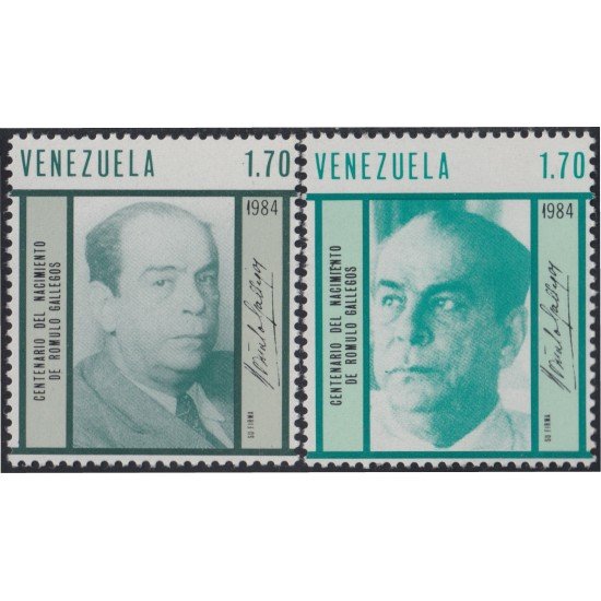 Venezuela 1166/67 1985 Rómulo Gallegos MNH Venezuela 1166/67 1985 Rómulo Gallegos MNH