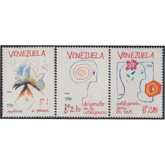 Venezuela 1157/59 1984 Inteligencia por La Paz MNH Venezuela 1157/59 1984 Inteligencia por La Paz MNH