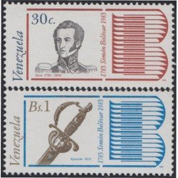 Venezuela 1128/29 1983 Sucre Ayacucho Simón Bolívar MNH Venezuela 1128/29 1983 Sucre Ayacucho Simón Bolívar MNH