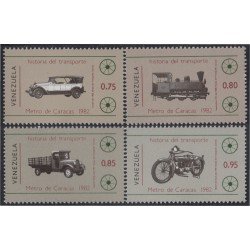 Venezuela 1124/27 1983 Historia del transporte Coches motos MNH Venezuela 1124/27 1983 Historia del transporte Coches motos MNH