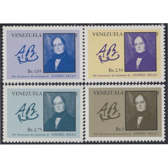 Venezuela 1115/18 1982 Andrés Bello MNH Venezuela 1115/18 1982 Andrés Bello MNH