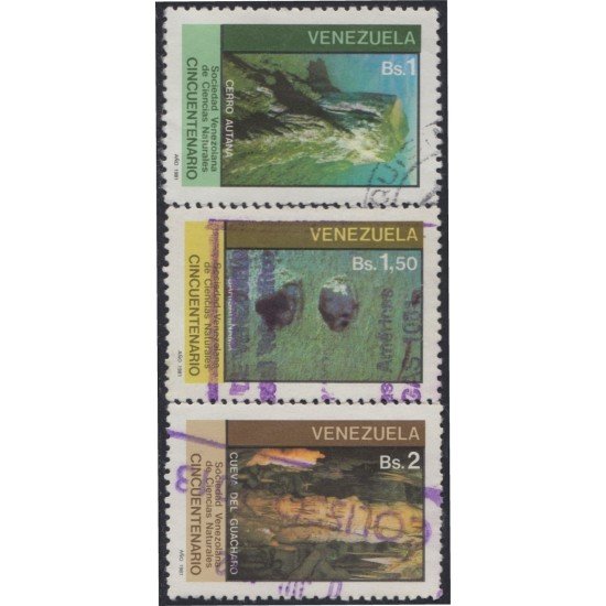 Venezuela 1099/01 1981 Cerro Autana Sarisariñama Cueva del Guácharo usados Venezuela 1099/01 1981 Cerro Autana Sarisariñama Cueva del Guácharo usados