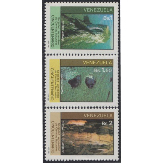 PI2 Venezuela 1099/01 1981 Cerro Autana Sarisariñama Cueva del Guácharo MNH PI2 Venezuela 1099/01 1981 Cerro Autana Sarisariñama Cueva del Guácharo MNH