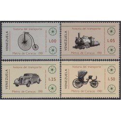 Venezuela 1093/96 1981 Historia del transporte de Caracas MNH Venezuela 1093/96 1981 Historia del transporte de Caracas MNH