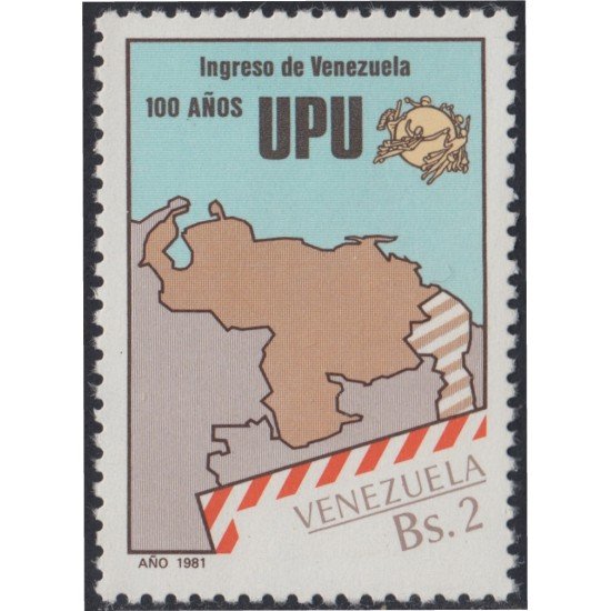 Venezuela 1090 1981 100 Años de la UPU MNH Venezuela 1090 1981 100 Años de la UPU MNH