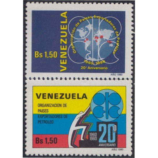 Venezuela 1082/83 1980 Organización de Países Exportadores de Petróleo MNH Venezuela 1082/83 1980 Organización de Países Exportadores de Petróleo MNH
