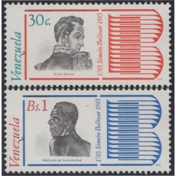 Venezuela 1065/66 1979 Simón Bolívar Abolición de la esclavitud MNH Venezuela 1065/66 1979 Simón Bolívar Abolición de la esclavitud MNH