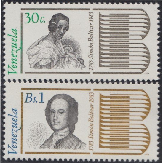 Venezuela 1028/29 1978 Simón Bolívar MNH Venezuela 1028/29 1978 Simón Bolívar MNH