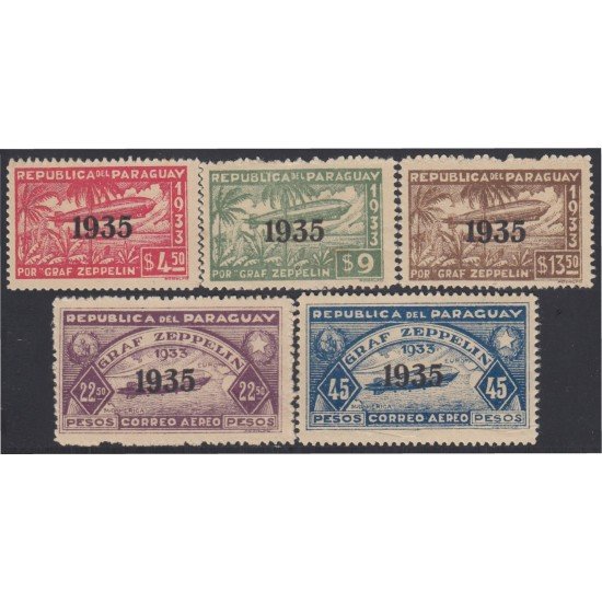 Paraguay A- 76/80 1935 Graf Zeppelin MNH Paraguay A- 76/80 1935 Graf Zeppelin MNH