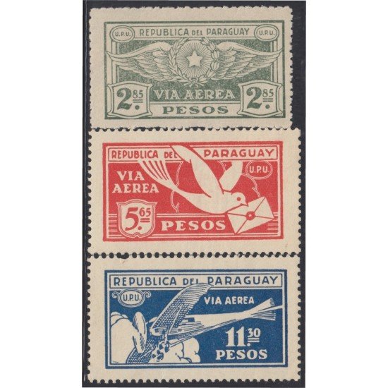 Paraguay A- 36/38 1931 Alas paraguayas Paloma Monoplano UPU MNH Paraguay A- 36/38 1931 Alas paraguayas Paloma Monoplano UPU MNH