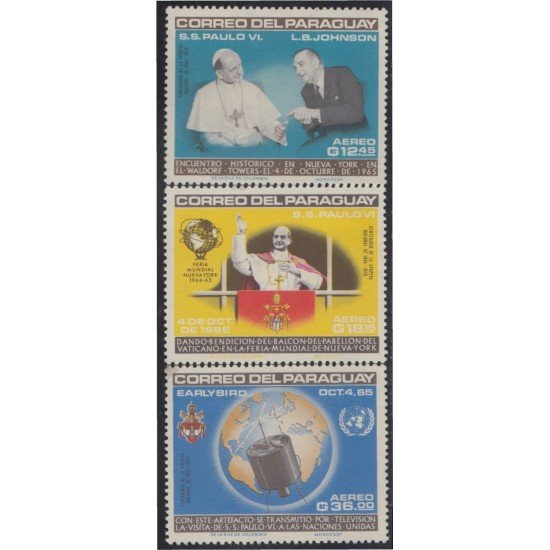 Paraguay A- 417/19 1965 Su Santidad Paulo VI MNH Paraguay A- 417/19 1965 Su Santidad Paulo VI MNH