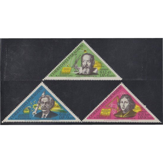 Paraguay A- 408/10 1965 Galileo Galilei Albert Einstein y Nicolaus Copernicus MNH Paraguay A- 408/10 1965 Galileo Galilei Albert Einstein y Nicolaus Copernicus MNH
