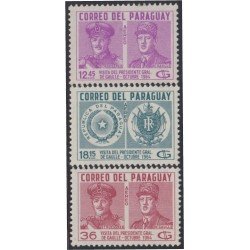 Paraguay A- 391/93 1964 Gral. Alfredo Stroessner y Presidente Gral. de Gaulle MNH Paraguay A- 391/93 1964 Gral. Alfredo Stroessner y Presidente Gral. de Gaulle MNH