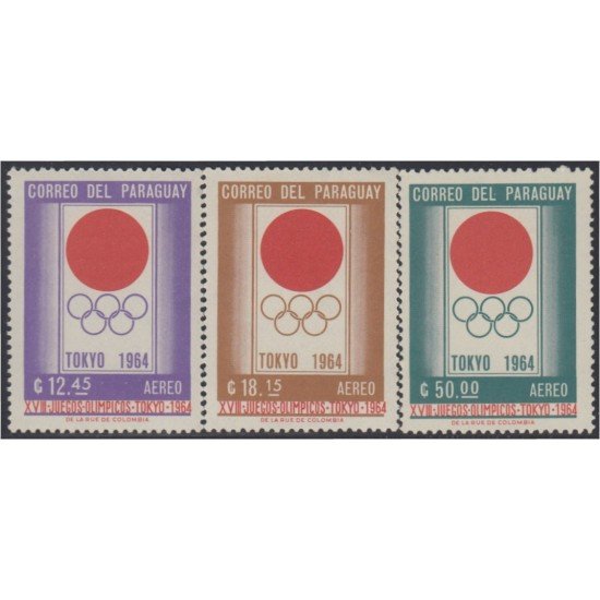 Paraguay A- 373/75 1964 XVIII Juegos olímpicos de invierno en Tokyo Japón MNH Paraguay A- 373/75 1964 XVIII Juegos olímpicos de invierno en Tokyo Japón MNH