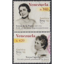 Venezuela 2153/54 1998 Teresa de la Parra y Teresa Carreño usados Venezuela 2153/54 1998 Teresa de la Parra y Teresa Carreño usados
