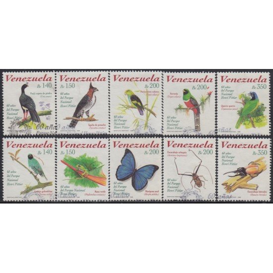 Venezuela 2012/21 1998 Parque Nacional Henri Pittier Pájaros Mariposas Birds Butterflies usados