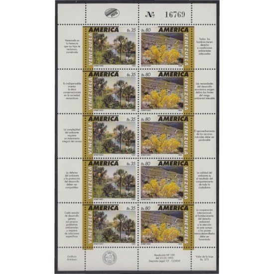 Venezuela 1773/74 1995 América Upaep Medio Ambiente MNH