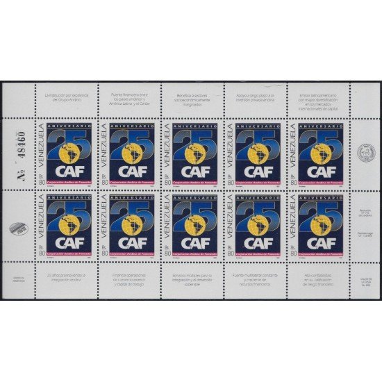 Venezuela 1751 MP 1995 Corporación Andina de Fomento MNH Venezuela 1751 MP 1995 Corporación Andina de Fomento MNH