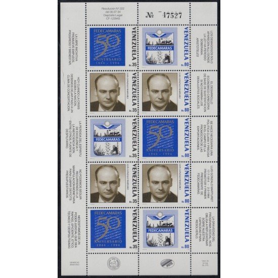 Venezuela 1686/91a 1994 Luis Gonzalo Marturet MNH