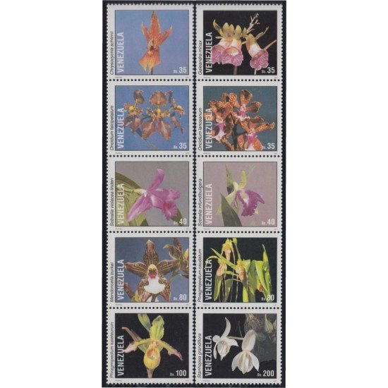 Venezuela 1676/85 1994 Flores flowers orquídeas venezolanas MNH Venezuela 1676/85 1994 Flores flowers orquídeas venezolanas MNH
