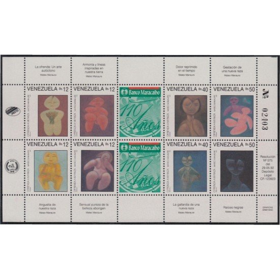 Venezuela 1593/00 1992 Obra de Mateo Manaure Pinturas MNH Venezuela 1593/00 1992 Obra de Mateo Manaure Pinturas MNH
