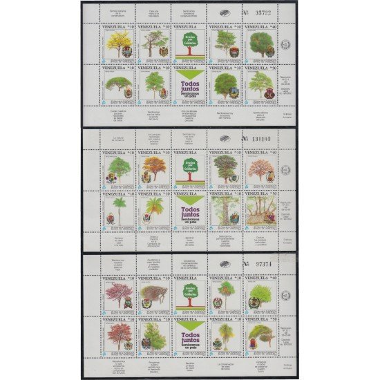 Venezuela 1466/89 1990 Árboles y Escudos de los Estados constituyentes de Venezuela MNH Venezuela 1466/89 1990 Árboles y Escudos de los Estados constituyentes de Venezuela MNH