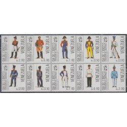 Venezuela 1398/07 1988 Día de las fuerzas armadas uniformes militares MNH Venezuela 1398/07 1988 Día de las fuerzas armadas uniformes militares MNH