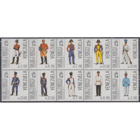Venezuela 1398/07 1988 Día de las fuerzas armadas uniformes militares MNH Venezuela 1398/07 1988 Día de las fuerzas armadas uniformes militares MNH