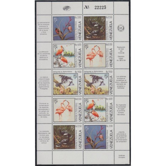 Venezuela 1393/97 1988 Protección de la Naturaleza Pájaros Birds MNH Venezuela 1393/97 1988 Protección de la Naturaleza Pájaros Birds MNH