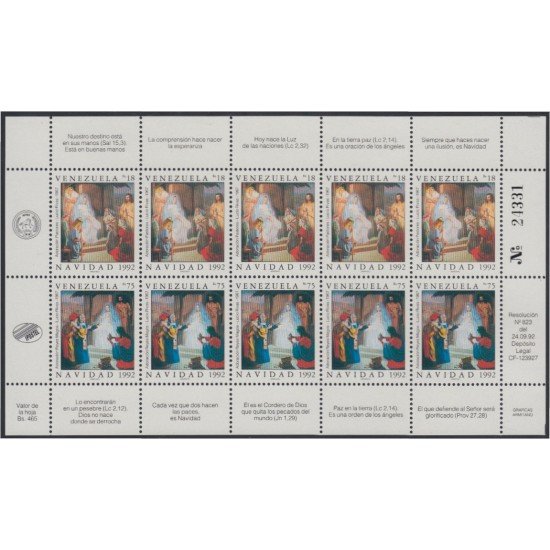 Venezuela 1613/14 1992 Navidad Christmas MNH Venezuela 1613/14 1992 Navidad Christmas MNH