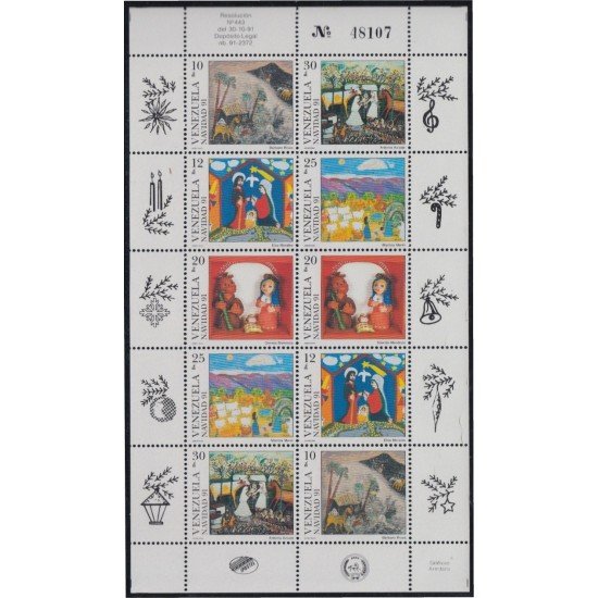 Venezuela 1564/68 1991 Navidad Christmas MNH Venezuela 1564/68 1991 Navidad Christmas MNH