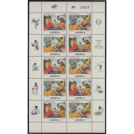 Venezuela 1540/41 1991 América Upaep Terepaima y Paramaconi MNH Venezuela 1540/41 1991 América Upaep Terepaima y Paramaconi MNH