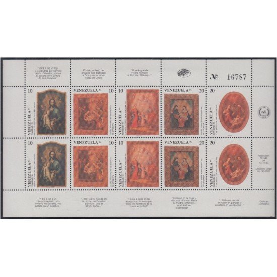 Venezuela 1505/09 1990 Navidad Christmas MNH Venezuela 1505/09 1990 Navidad Christmas MNH