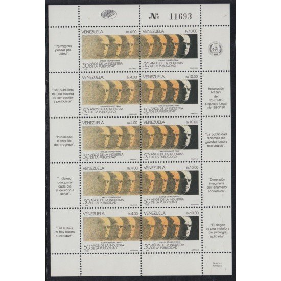Venezuela 1386/87 MP 1988 Carlos Eduardo Frías MNH Venezuela 1386/87 MP 1988 Carlos Eduardo Frías MNH