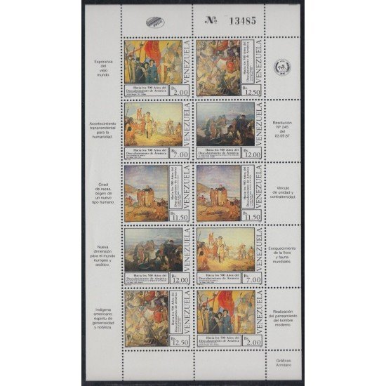Venezuela 1344/48a 1987 500 Años del Descubrimiento de América MNH