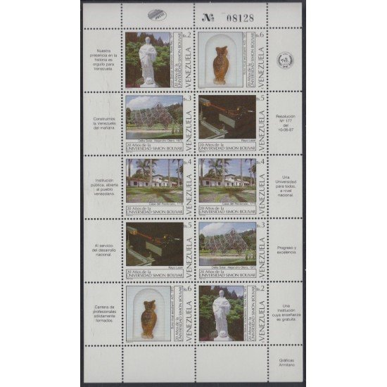 Venezuela 1309/13 MH 1987 20 Años de la Universidad de Simón Bolívar MNH