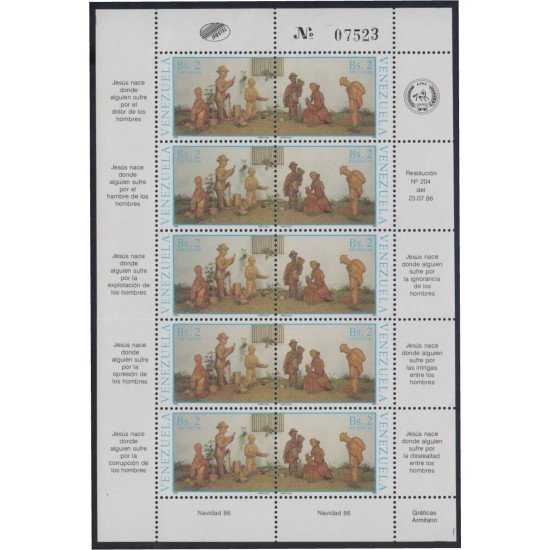 Venezuela 1259/60 1986 Navidad Christma MNH Venezuela 1259/60 1986 Navidad Christma MNH