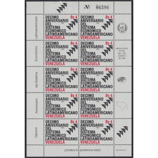 Venezuela 1170 MP 1985 10º Aniversario del Sistema Económico Latinoamericano MNH