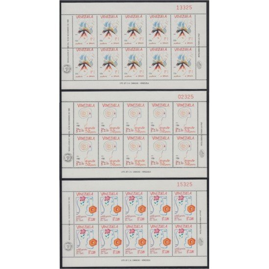 Venezuela 1157/59 MP 1984 Inteligencia por La Paz MNH Venezuela 1157/59 MP 1984 Inteligencia por La Paz MNH