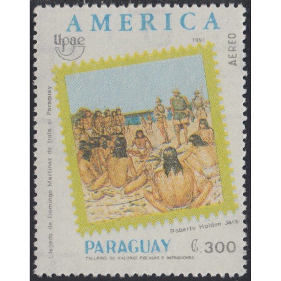 Paraguay A- 1196 1991 Llegada de Domingo Martínez a Paraguay Indios MNH Paraguay A- 1196 1991 Llegada de Domingo Martínez a Paraguay Indios MNH