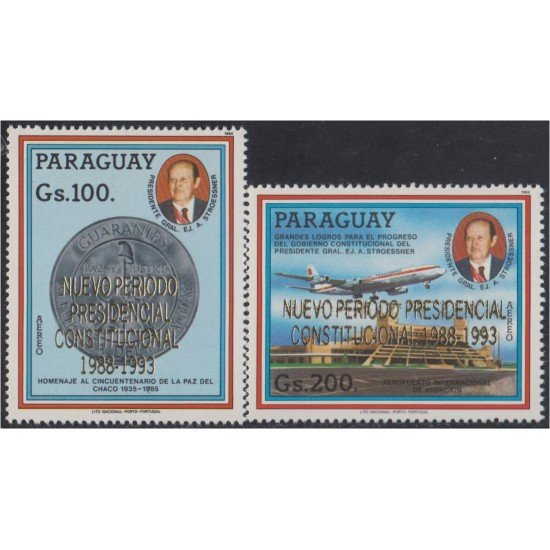 Paraguay A- 1097/98 1988 Presidente Alfredo Stroessner MNH Paraguay A- 1097/98 1988 Presidente Alfredo Stroessner MNH