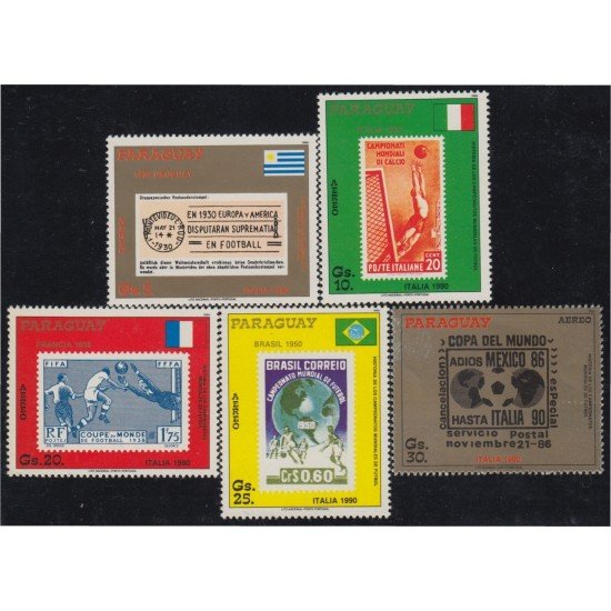 Paraguay A- 1092/96 1988 Historia de la Copa del Mundo de Fútbol MNH Paraguay A- 1092/96 1988 Historia de la Copa del Mundo de Fútbol MNH