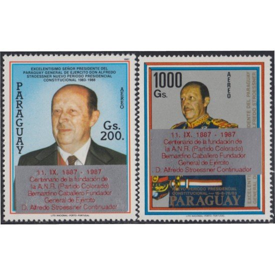 Paraguay A- 1040/41 1987 Presidente Alfredo Stroessner MNH Paraguay A- 1040/41 1987 Presidente Alfredo Stroessner MNH