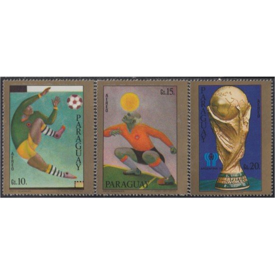 Paraguay A- 781/83 1977 Copa del Mundo de Fútbol MNH