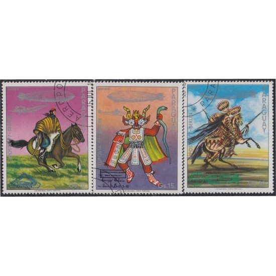 Paraguay A- 763/65 1977 Exposición Luposta 77 usados Paraguay A- 763/65 1977 Exposición Luposta 77 usados